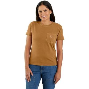 Carhartt Womens Relaxed Fit Lightweight Short Sleeve Garment Dye Pocket T-Shirt in Saudi Arabia