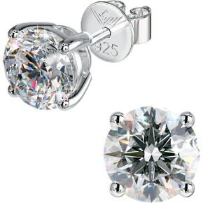 4MM 0.3 Carats x2 D Colorless Small Round Cut Moissanite Push Back 4 Prong Basket 925 Sterling Silver Stud Earrings in Saudi Arabia