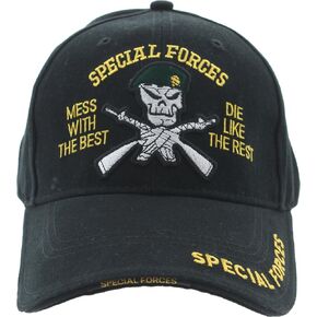 Black Special Forces Hat Green Beret Special Ops Adjustable Hat Cap Deluxe Embroidered in Saudi Arabia