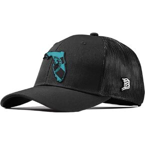 Branded Bills Florida Turquoise PVC Curved Trucker, Snapback Closure, Lightweight, Comfortable Baseball Cap in Saudi Arabia