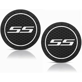 2PCS RS CAR CUP COSTERS SIDSING SILIP NON-SLIP CARATERS 2.75 بوصة متوافقة مع Exhinox Malibu Camaro Traverse Blazer Cruze Trailblazer Trains Sonic Spark Interior Association (Red) in Kuwait