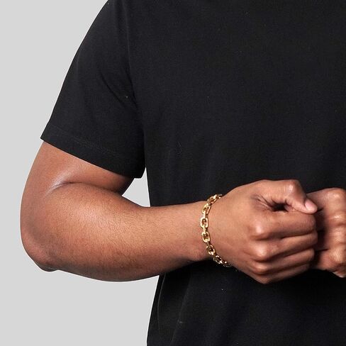 Invicta Bracelet for Men, Stainless Steel Chain Jewelry, Beveled Edge Rectangular, 8.5mm, 8.75" in Saudi Arabia