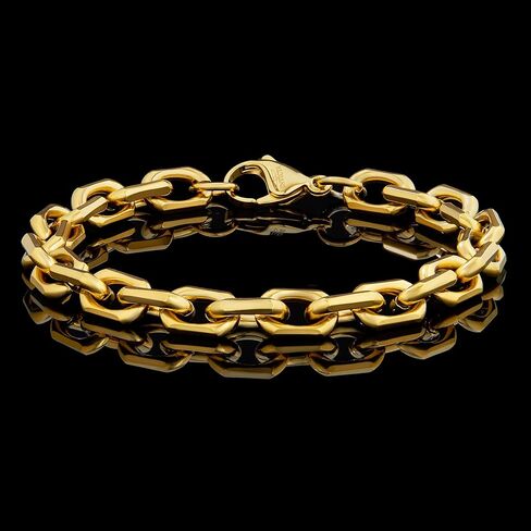 Invicta Bracelet for Men, Stainless Steel Chain Jewelry, Beveled Edge Rectangular, 8.5mm, 8.75" in Saudi Arabia