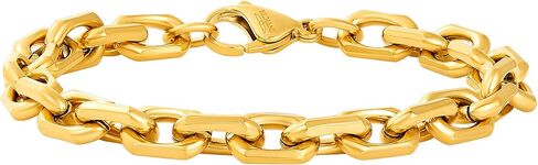 Invicta Bracelet for Men, Stainless Steel Chain Jewelry, Beveled Edge Rectangular, 8.5mm, 8.75" in Saudi Arabia