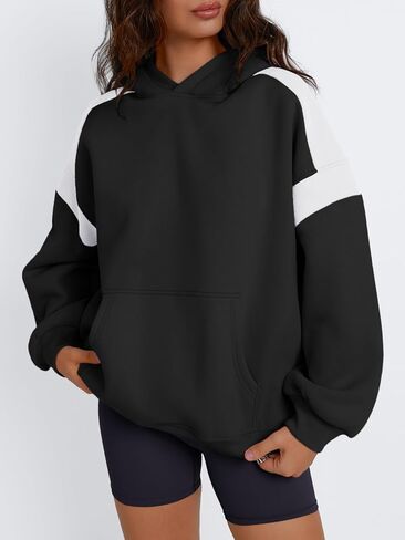 العصرية الملكة المرأة المتضخم هوديس اللون كتلة موضة الخريف 2024 بلوزات غير رسمية طويلة الأكمام Y2k الملابس الشتوية in Kuwait