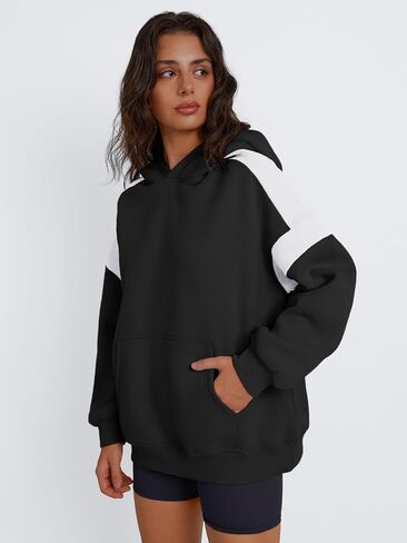 العصرية الملكة المرأة المتضخم هوديس اللون كتلة موضة الخريف 2024 بلوزات غير رسمية طويلة الأكمام Y2k الملابس الشتوية in Kuwait