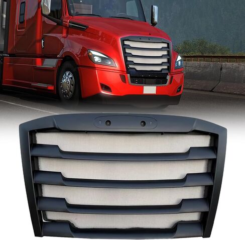 Grille Black Grill with شاشة الخلل متوافقة مع 2018-2024 Freightliner Cascadia ، ملحقات Cascadia Cascadia المصد الأمامي in Kuwait