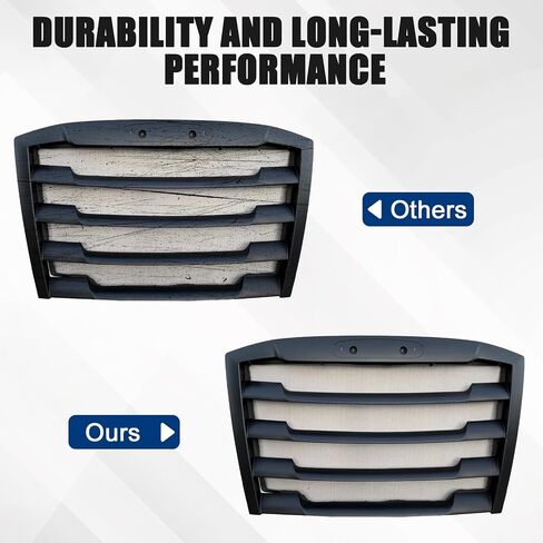 Grille Black Grill with شاشة الخلل متوافقة مع 2018-2024 Freightliner Cascadia ، ملحقات Cascadia Cascadia المصد الأمامي in Kuwait