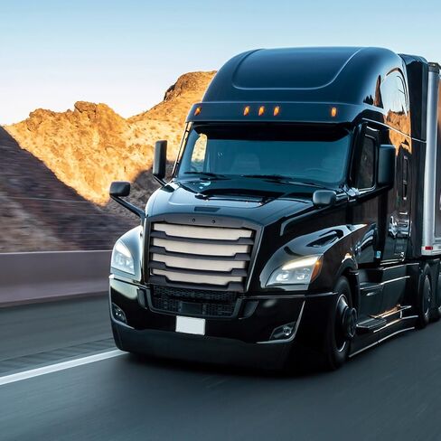 Grille Black Grill with شاشة الخلل متوافقة مع 2018-2024 Freightliner Cascadia ، ملحقات Cascadia Cascadia المصد الأمامي in Kuwait