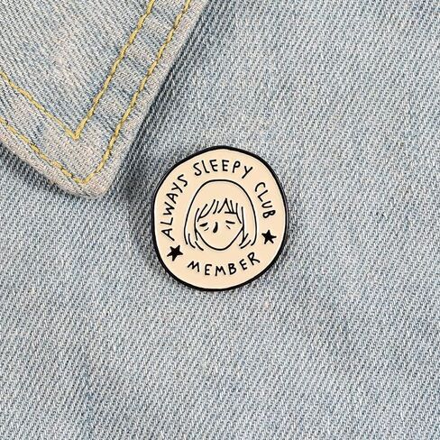 Funny Cat Stay Pawsitive Brooch Pins - Always Sleepy Club Brooch pin - Express Your Mood in Style in Saudi Arabia