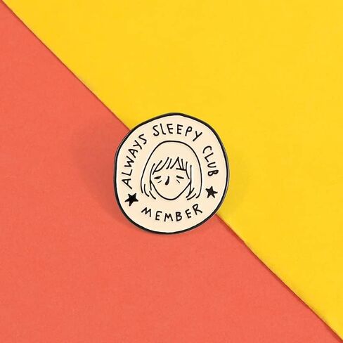 Funny Cat Stay Pawsitive Brooch Pins - Always Sleepy Club Brooch pin - Express Your Mood in Style in Saudi Arabia