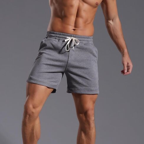 Men's Workout Sweat Shorts 5 Inch Cotton Casual Fitness Mens Athletic Gym Jogger Short Sweatpants Slacks with Pockets in Saudi Arabia