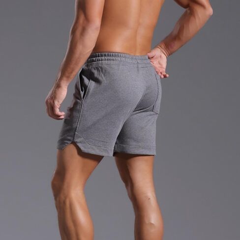 Men's Workout Sweat Shorts 5 Inch Cotton Casual Fitness Mens Athletic Gym Jogger Short Sweatpants Slacks with Pockets in Saudi Arabia