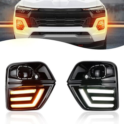 LED Front Bumper Fog light DRL Amber Sequential Turn Signal Lamp Feature Kit for T Chevy Chevrolet Colorado 2023 2024 Replacement Front Bumper Trim Accessories in Saudi Arabia