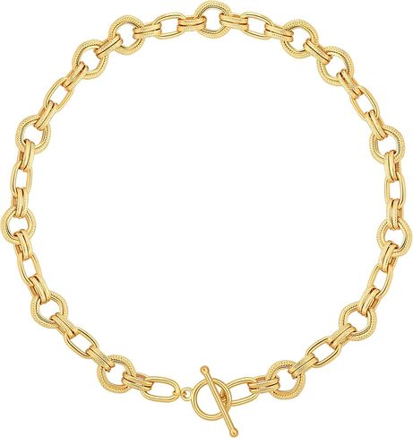 CANEVINKA 18K Gold Plated Chunky Oval Chain Choker Dainty Thick Chain Link Adjustable Layering Jewelry for Women in Kuwait