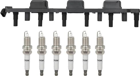 ECCPP 1 ignition coils with 6 iridium Spark Plugs,UF296,coils packs,for Jeep Grand,for Cherokee 2000-2004,for Wrangler 2000-2006 L6 4.0L,UF296 5C1181,C1263 in Saudi Arabia