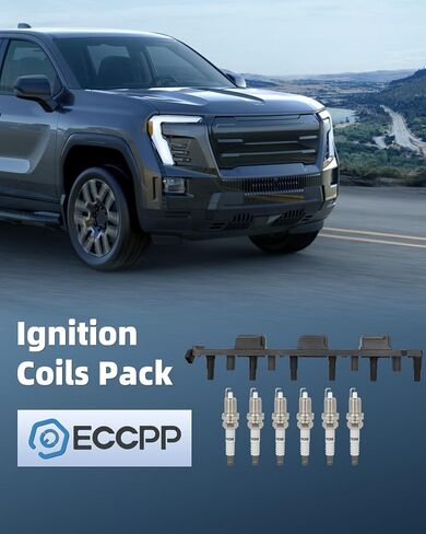 ECCPP 1 ignition coils with 6 iridium Spark Plugs,UF296,coils packs,for Jeep Grand,for Cherokee 2000-2004,for Wrangler 2000-2006 L6 4.0L,UF296 5C1181,C1263 in Saudi Arabia