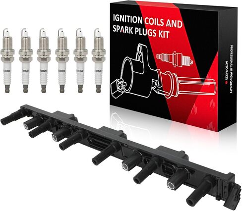 ECCPP 1 ignition coils with 6 iridium Spark Plugs,UF296,coils packs,for Jeep Grand,for Cherokee 2000-2004,for Wrangler 2000-2006 L6 4.0L,UF296 5C1181,C1263 in Saudi Arabia