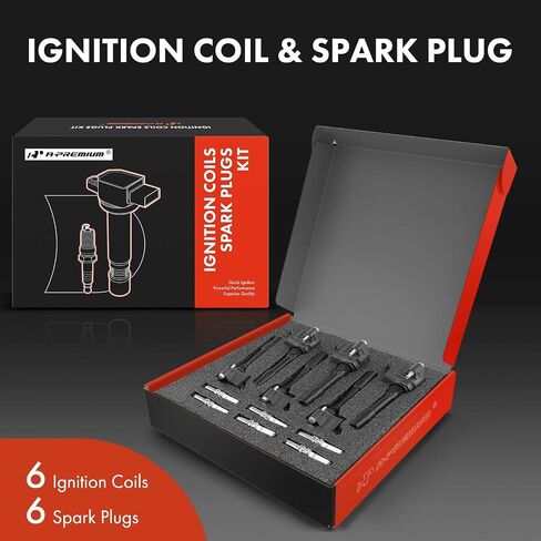 A-Premium Ignition Coils and Spark Plugs Kits Compatible with BMW 340i, 340i GT xDrive, 540i, 540i xDrive, X3, 440i, 440i xDrive, 740i, 640i xDrive, M240i, X4 & Mini Cooper Clubman 6-PC Set in Saudi Arabia