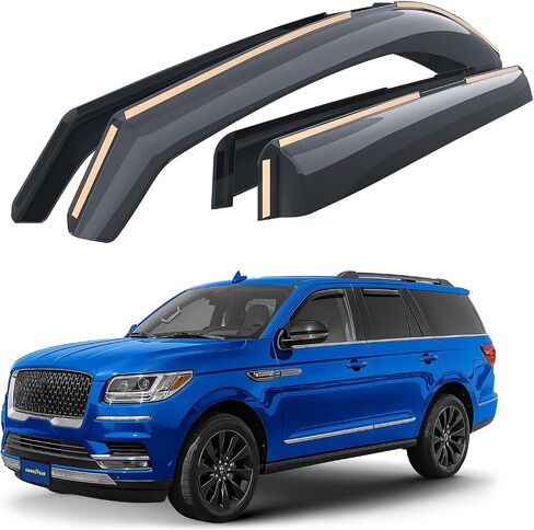 Goodyear Shatterproof in-Channel Window Deflectors for Lincoln Navigator 2018-2024, Rain Guards, Window Visors for Cars, Vent Deflector, Car Accessories, 4 pcs - GY008436 in Saudi Arabia