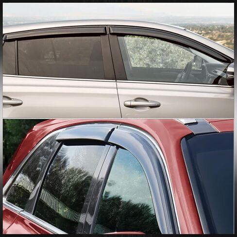 AJP Distributors JDM 4PCS Tape-On Side Door Window Visor Rain Guard Sun Shade Vent Aero Wind Deflector Shield Compatible/Replacement For Corolla E120 2003 2004 2005 2006 2007 2008 03 04 05 06 07 08 in Saudi Arabia