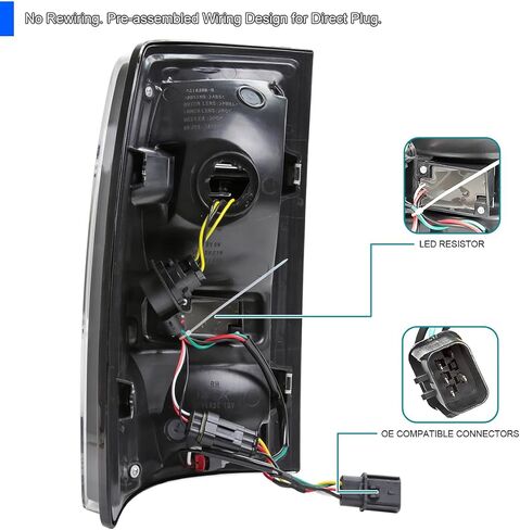 SPEC-D TUNING Black Smoke Sequential Tail Lights w/White LED Strip and Startup Animation Compatible with 2013-2018 Ram 1500 2500 3500, Left + Right Pair Assembly in Saudi Arabia