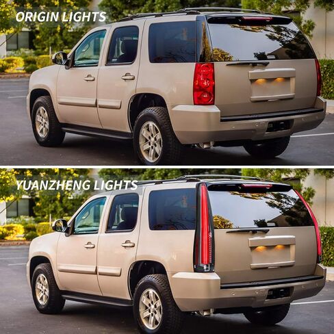 Vland LED LED Tail Lights Assembly لـ [GMC Yukon ، Chevrolet Tahoe Suburban 3rd Gen SUV 2007-2014 (لا حاجة لمصابيح)] مصابيح الذيل الخلفية مع إشارة دوران العنبر ، 5 ثقوب مع 5 دبابيس (مدخنة) in Saudi Arabia
