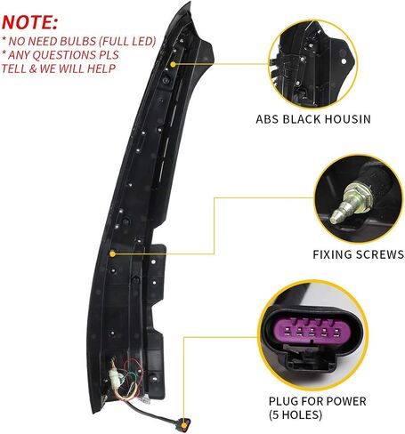Vland LED LED Tail Lights Assembly لـ [GMC Yukon ، Chevrolet Tahoe Suburban 3rd Gen SUV 2007-2014 (لا حاجة لمصابيح)] مصابيح الذيل الخلفية مع إشارة دوران العنبر ، 5 ثقوب مع 5 دبابيس (مدخنة) in Saudi Arabia