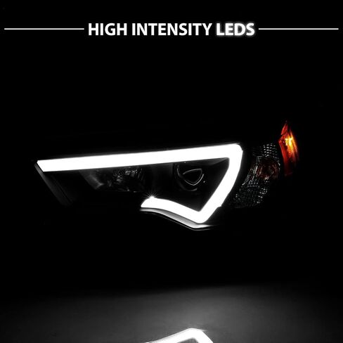 AmeriLite for 2014-2023 Toyota 4-Runner LED Tube Square Projector Black Replacement Headlights Set - Passenger and Driver Side in Saudi Arabia