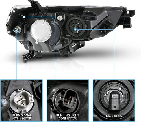 AmeriLite for 2014-2023 Toyota 4-Runner LED Tube Square Projector Black Replacement Headlights Set - Passenger and Driver Side in Saudi Arabia