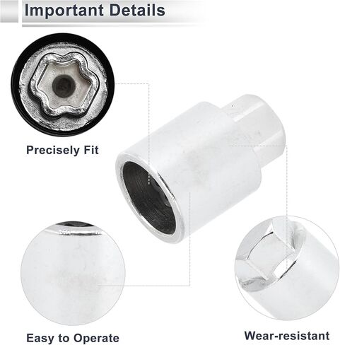Wheel Lock Lugnut for Toyota Type C Anti-theft Screw Nut Removal Key Socket 1pc in Saudi Arabia