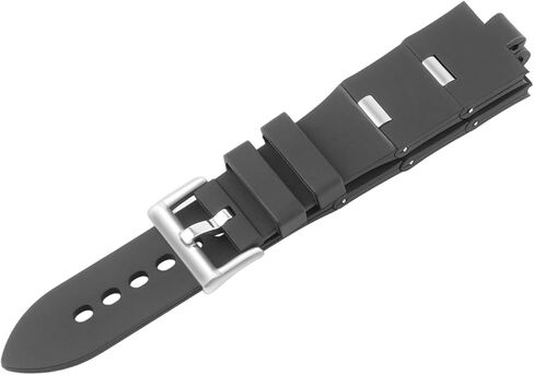 متوافق مع ساعة دياجونو مقاس 21 ملم × 8 ملم، حزام بديل من مطاط السيليكون الناعم لساعة دياجونو للنساء والرجال، أسود in Kuwait