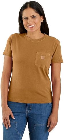 Carhartt Womens Relaxed Fit Lightweight Short Sleeve Garment Dye Pocket T-Shirt in Saudi Arabia