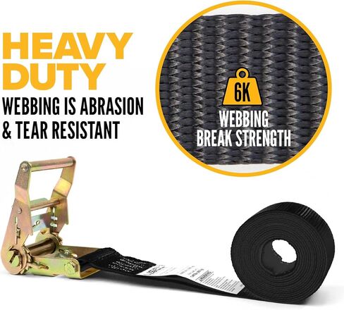 US Cargo Control Endless Ratchet Strap, 2 Inch X 15 Foot Black Ratchet Straps, 1,467 lbs Working Load Limit, Hookless Ratchet Straps, Tie Down Straps for Flatbed Trailers or Trucks in Saudi Arabia