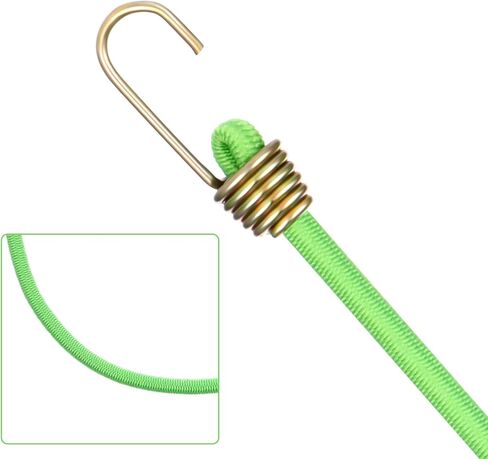 30 Pack Small Bungee Cords with Hooks, 10 Inch Mini Adjustable Stretchy Heavy Duty Short Elastic Bungee Cord for Camping, Tarps, Tents and Boats(Green) in Kuwait