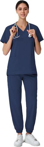 الدعك للنساء مجموعة ، فوكات ، فوكس ، سروال سروال ، فرك طبية مع 8 جيوب ، حزام اليوغا in Kuwait