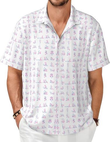 Funny Men's Hawaiian Shirts Retro 70s 80s Short Sleeve Button-Down Shirt Men Beach Shirts Neon Party Outfit in Kuwait