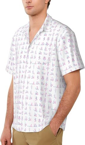 Funny Men's Hawaiian Shirts Retro 70s 80s Short Sleeve Button-Down Shirt Men Beach Shirts Neon Party Outfit in Kuwait