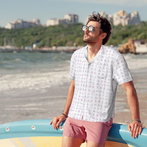 Funny Men's Hawaiian Shirts Retro 70s 80s Short Sleeve Button-Down Shirt Men Beach Shirts Neon Party Outfit in Kuwait