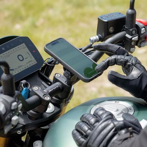 Quad Lock Handlebar Clamp PRO Motorcycle Phone Mount with Vibration Dampener and MAG Phone Case for Galaxy S25 Ultra in Kuwait