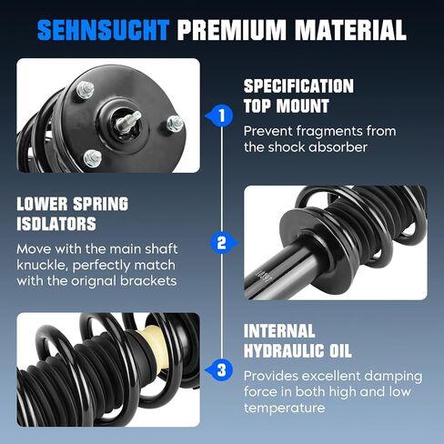Front Complete Coil Spring Strut Shock Absorber Compatible with Chrysler 300 S RWD 2012-2022, for Dodge Challenger 2012-2022, for Dodge Charger RWD 2011-2022, Pair of Strut Replace for 272665 in Saudi Arabia