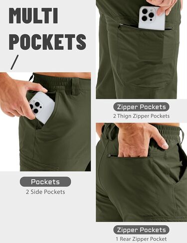 TACVASEN Men's Hiking Cargo Pants Summer Outdoor Lightweight Quick Dry Casual Water Resistant Fishing Work Stretch Pants in Saudi Arabia