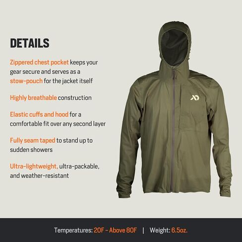 First Lite Men’s FlashStorm Jacket - 3-Layer Ultralight Waterproof Rain Coat for Hunting & Fishing in Kuwait