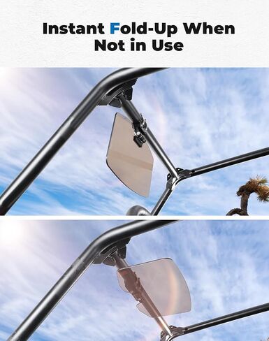 KEMIMOTO UTV Sun Visor Fit 1.5-2 in Roll Bars UTV Side X Side مع الزجاج الأمامي متوافق مع Polaris RZR 1000 XP Ranger General Can am Defender Maverick X3 Pioneer 1000، ملحقات UTV المضادة للوهج in Saudi Arabia