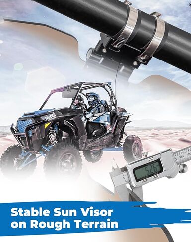 KEMIMOTO UTV Sun Visor Fit 1.5-2 in Roll Bars UTV Side X Side مع الزجاج الأمامي متوافق مع Polaris RZR 1000 XP Ranger General Can am Defender Maverick X3 Pioneer 1000، ملحقات UTV المضادة للوهج in Saudi Arabia