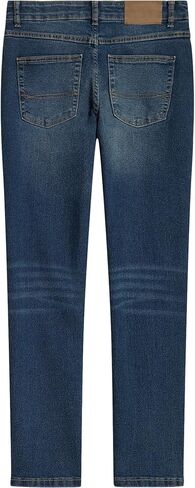 Tommy Hilfiger Boys' 5-Pocket Stretch Slim Straight Leg Denim Jean, Zipper Closure, Charcoal, 18 in Saudi Arabia
