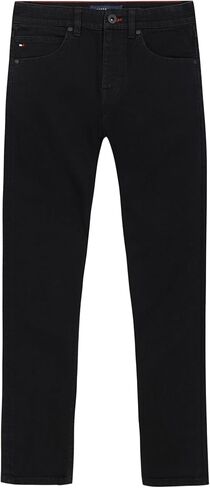 Tommy Hilfiger Boys' 5-Pocket Stretch Slim Straight Leg Denim Jean, Zipper Closure, Charcoal, 18 in Saudi Arabia