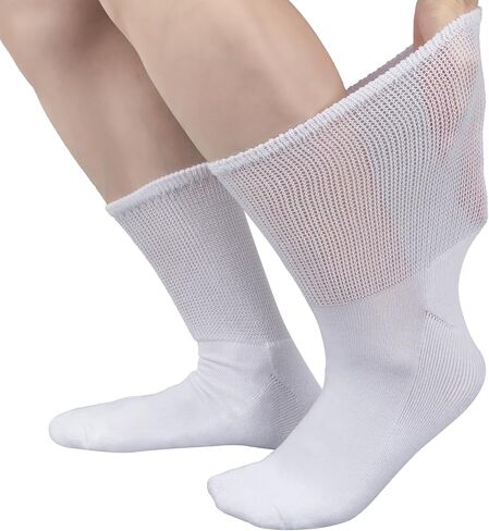 deefly Diabetic Socks for Men, Cushioned Loose Socks Non Binding 3 Pairs Size 5-14 in Saudi Arabia