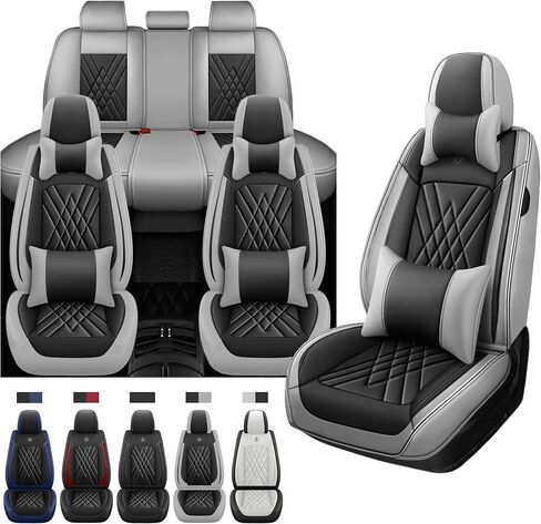 Seat Covers for Toyota Corolla Cross 2022-2025, Premium Leather Car Seat Protector, Waterproof, Airbag-Compatible & Durable Auto Interior Protection(5 Seats, Black&Gray, Luxury) in Saudi Arabia