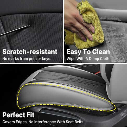 Seat Covers for Toyota Corolla Cross 2022-2025, Premium Leather Car Seat Protector, Waterproof, Airbag-Compatible & Durable Auto Interior Protection(5 Seats, Black&Gray, Luxury) in Saudi Arabia